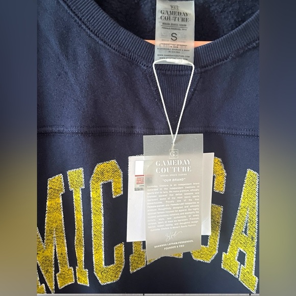 Women Gameday Couture Michigan Wolverines Long Sweater Dress Blue Size Small NWT - Picture 4 of 7